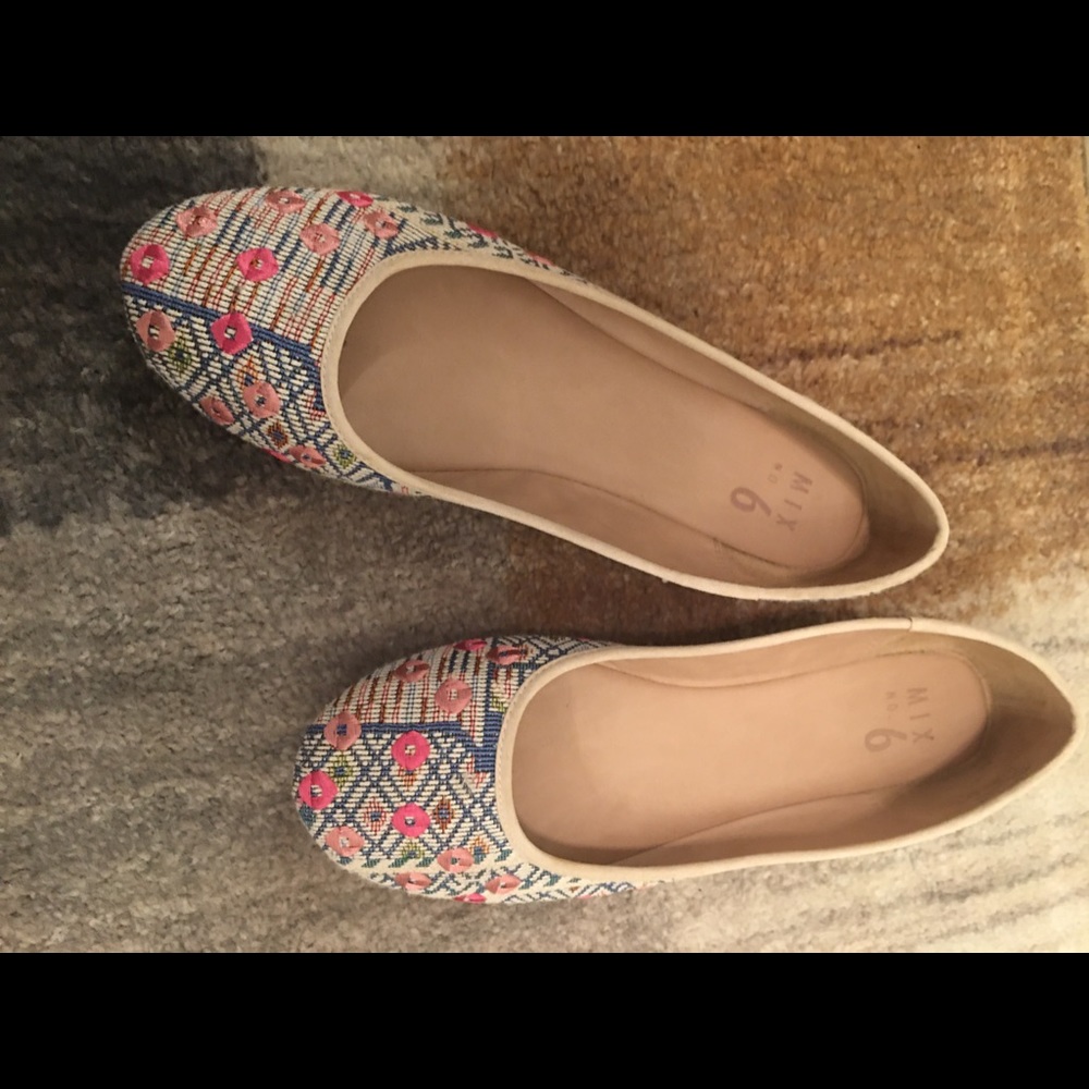 Blue and pink flats